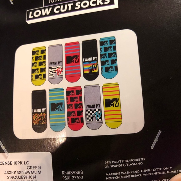 MTV low cut graphic 10 pack socks unisex - Picture 6 of 8